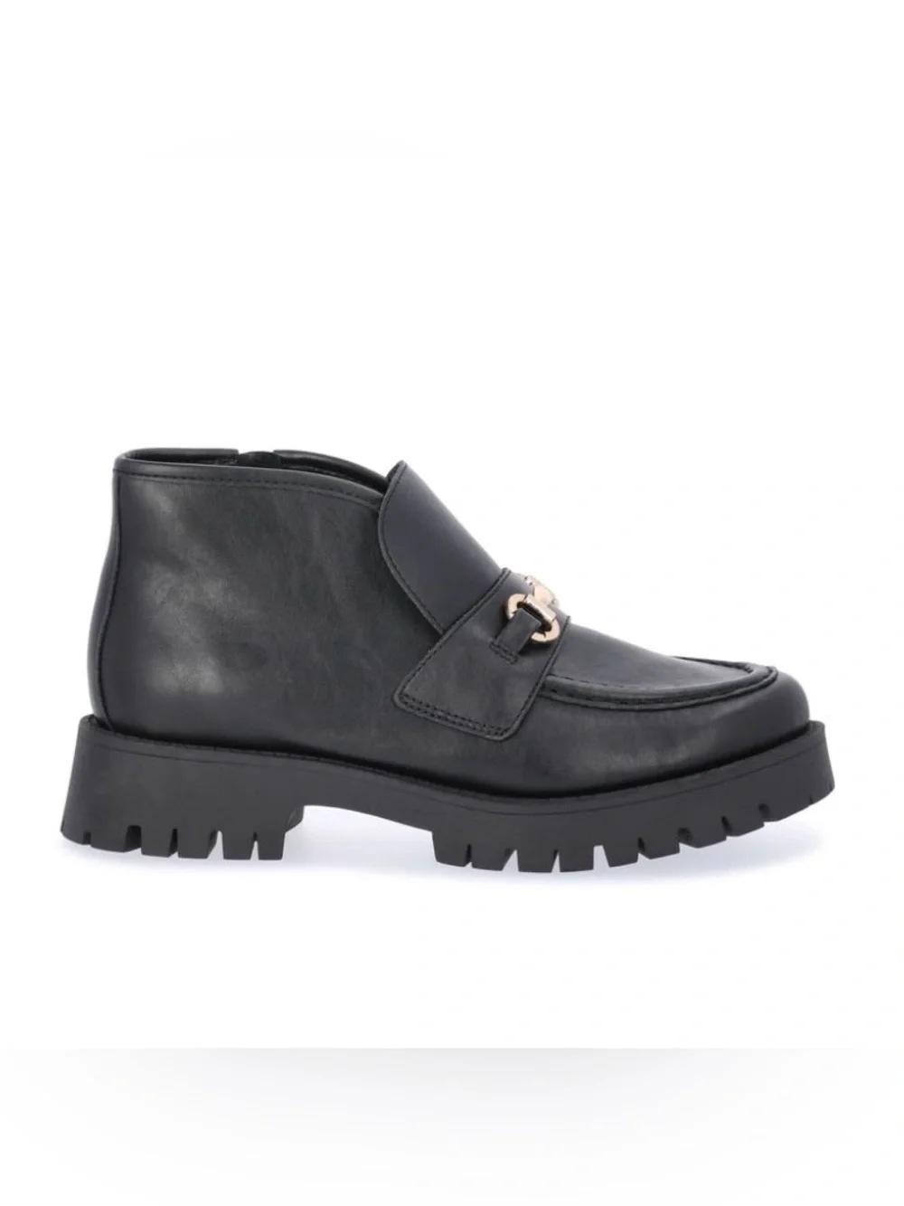 Madden NYC Women's Faux Suede Lug Sole Loafer Booties Black NWT